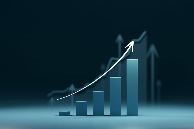 Arrow pointing upwards symbolizing growth and progress